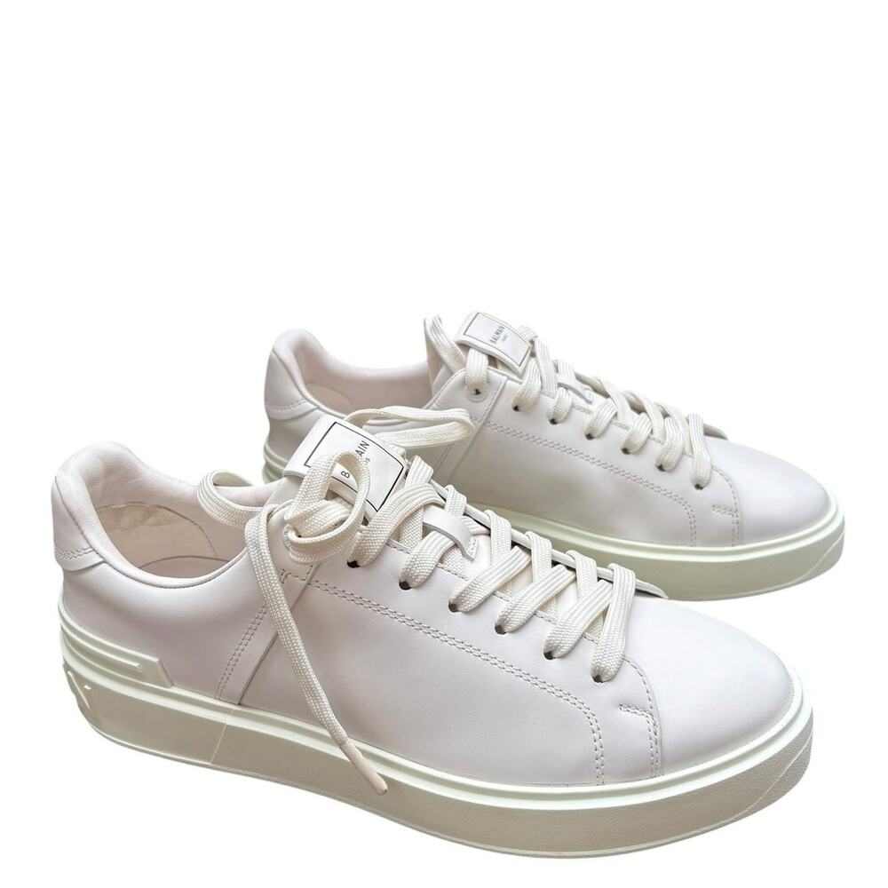 Balmain B-Court White Calfskin Leather Sneakers Women’s 11 NIB